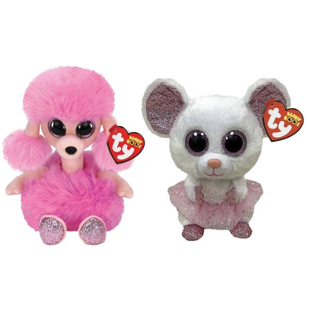 Ty - Knuffel - Beanie Boo's - Camilla Poodle & Nina Mousse