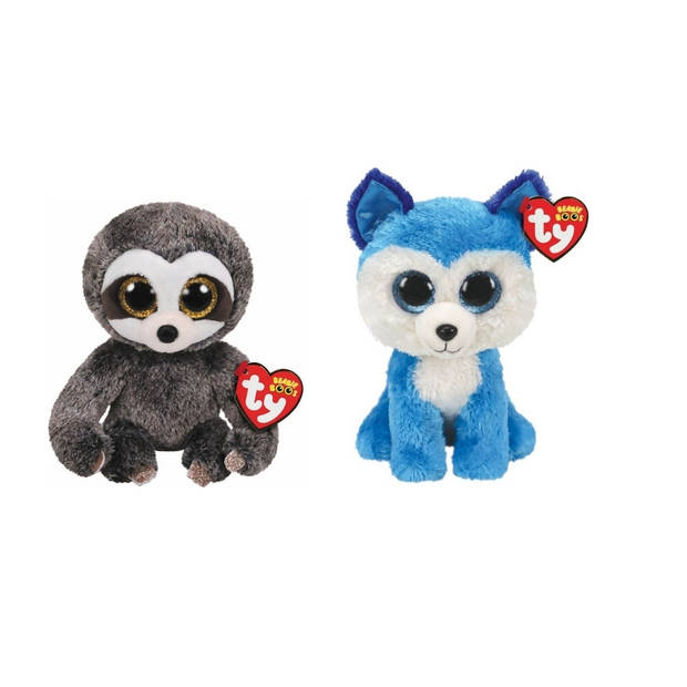 Ty - Knuffel - Beanie Boo's - Dangler Sloth & Prince Husky