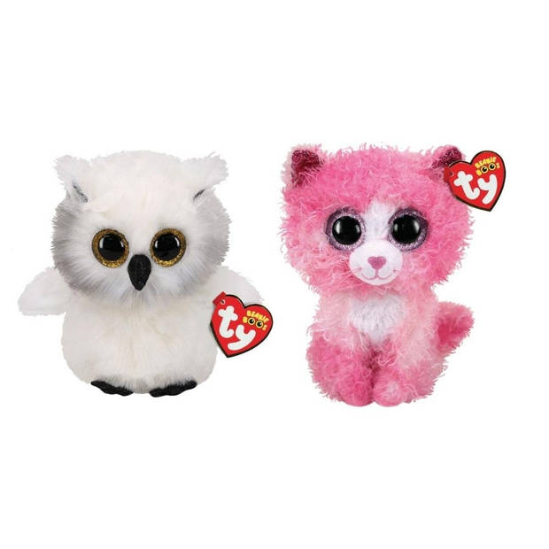 Ty - Knuffel - Beanie Boo's - Ausitin Owl & Reagan Cat