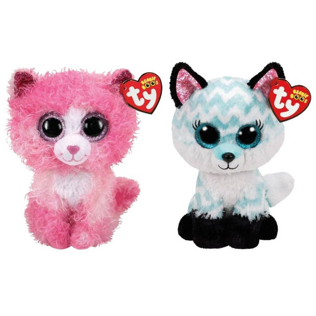 Ty - Knuffel - Beanie Boo's - Reagan Cat & Atlas Fox