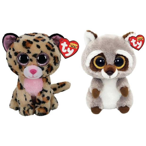 Ty - Knuffel - Beanie Boo's - Livvie Leopard & Racoon