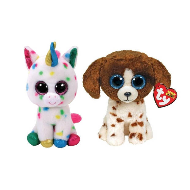 Ty - Knuffel - Beanie Boo's - Harmonie Unicorn & Tiggy Tiger