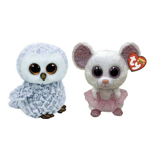 Ty - Knuffel - Beanie Boo's - Helena Husky & Nina Mouse