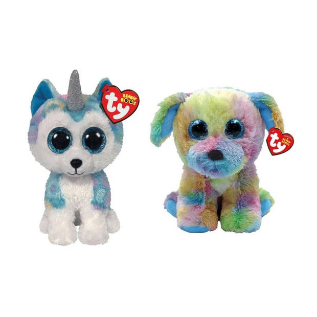 Ty - Knuffel - Beanie Boo's - Helena Husky & Max Dog