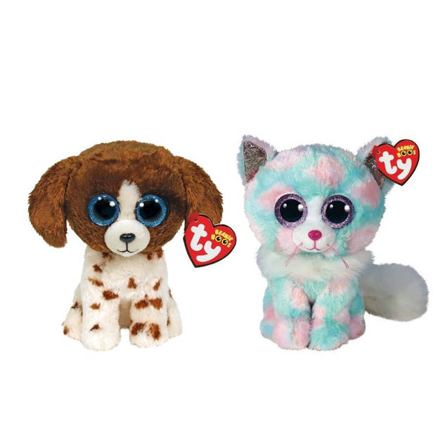 Ty - Knuffel - Beanie Boo's - Muddles Dog & Opal Cat