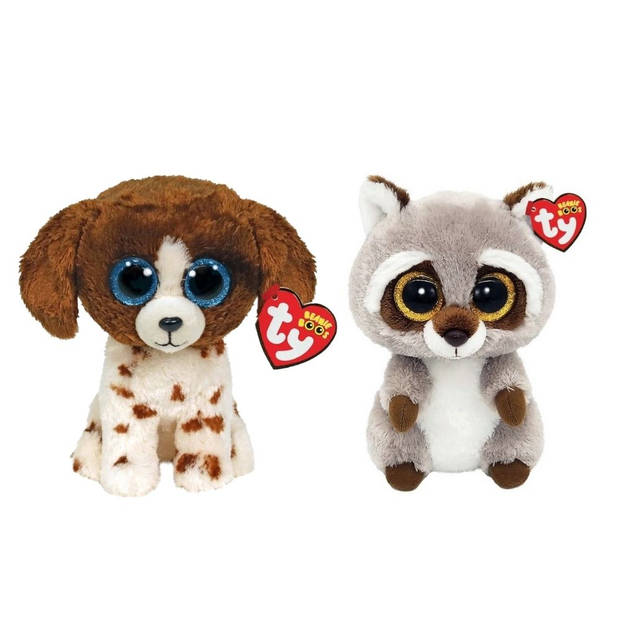 Ty - Knuffel - Beanie Boo's - Muddles Dog & Racoon