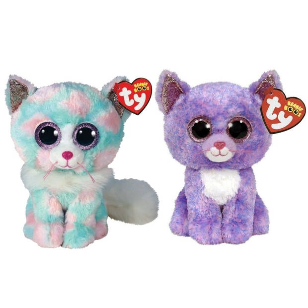 Ty - Knuffel - Beanie Boo's - Opal Cat & Cassidy Cat