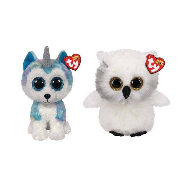 Ty - Knuffel - Beanie Buddy - Helena Husky & Austin Owl