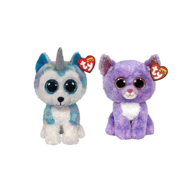 Ty - Knuffel - Beanie Buddy - Helena Husky & Cassidy Cat