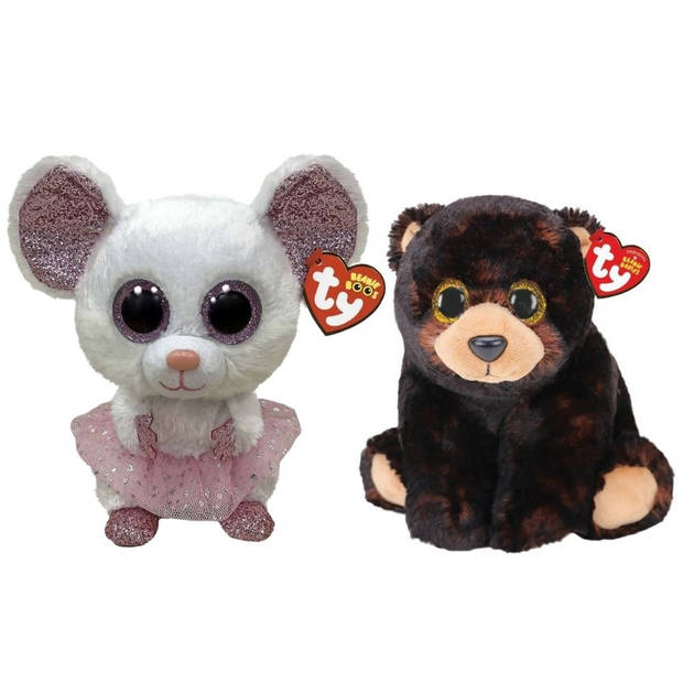 Ty - Knuffel - Beanie Buddy - Nina Mouse & Kodi Bear