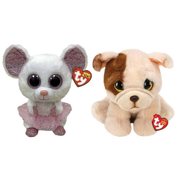 Ty - Knuffel - Beanie Buddy - Nina Mouse & Houghie Dog