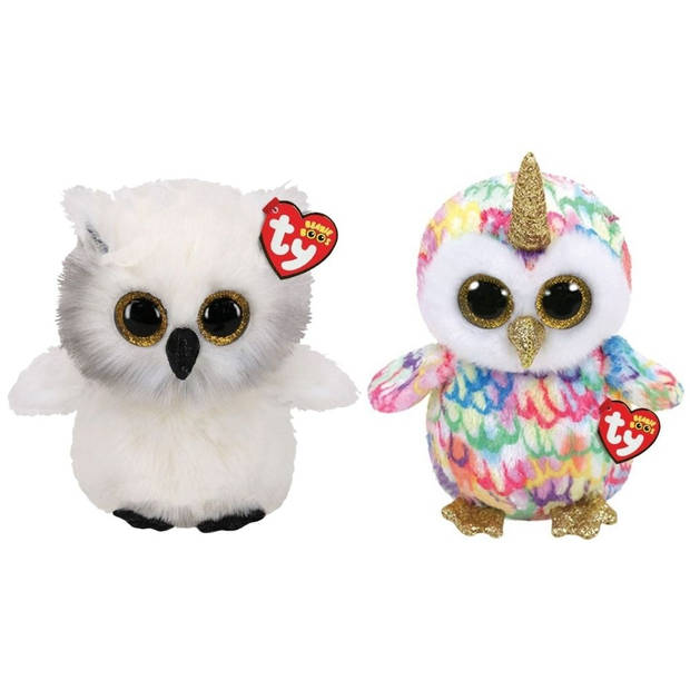 Ty - Knuffel - Beanie Buddy - Austin Owl & Enchanted Owl