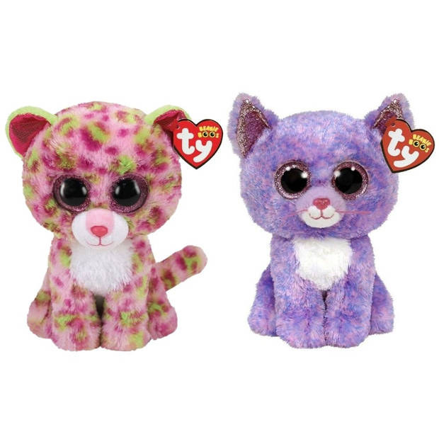 Ty - Knuffel - Beanie Buddy - Lainey Leopard & Cassidy Cat