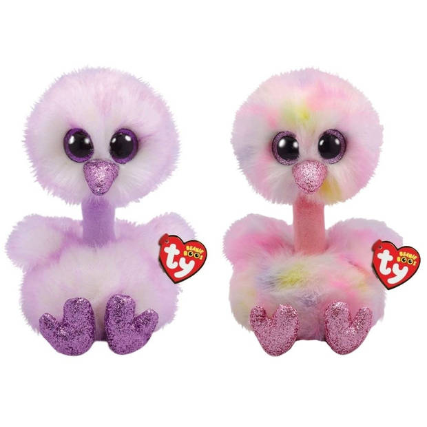 Ty - Knuffel - Beanie Buddy - Kenya Ostrich & Avery Ostrich