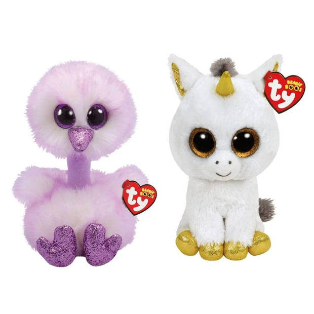 Ty - Knuffel - Beanie Buddy - Kenya Ostrich & Pegasus Unicorn