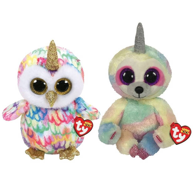 Ty - Knuffel - Beanie Buddy - Enchanted Owl & Cooper Sloth