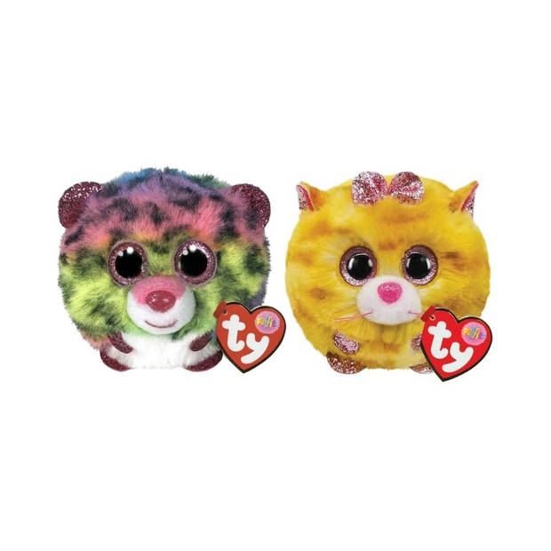 Ty - Knuffel - Teeny Puffies - Dotty Leopard & Tabitha Cat