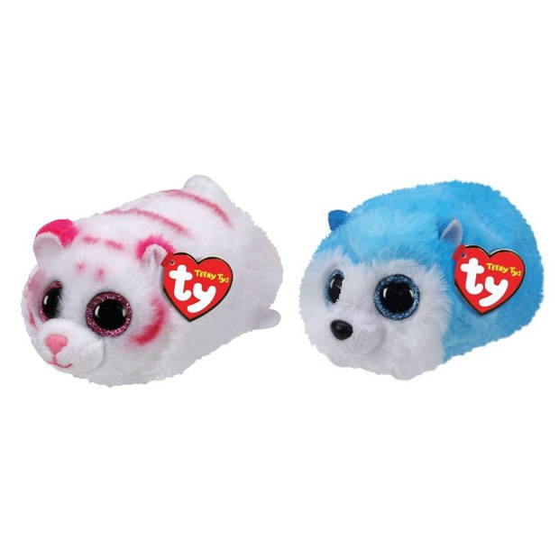 Ty - Knuffel - Teeny Ty's - Tabor Tiger & Slush Husky