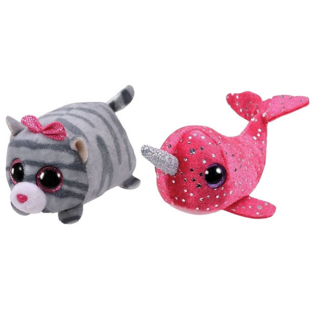 Ty - Knuffel - Teeny Ty's - Cassie Mouse & Nelly Narwhal