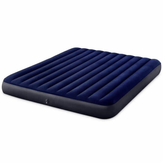 Intex Classic Dura-Beam - Luchtbed - 2 Persoons - Kingsize - Met Repairset en Handpomp - 203x183x25 cm - PVC - Blauw