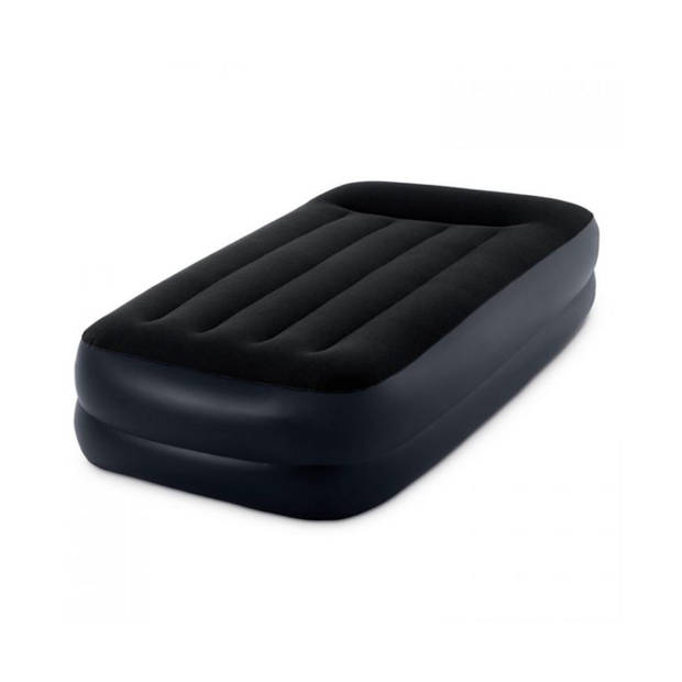 Intex Pillow Rest Raised - Luchtbed - 1 Persoons - Inclusief Ingebouwde Pomp en Repairset - 191x99x42 cm - PVC - Blauw