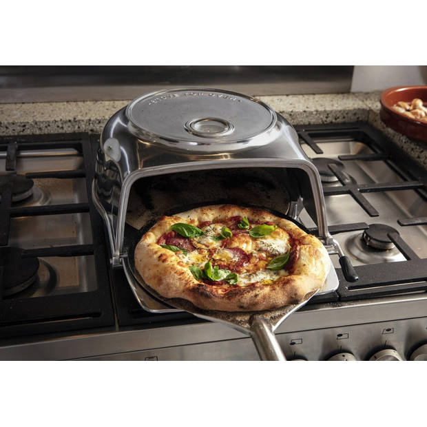 Cookinglife Pizza Oven Fernus & Friends - voor Fornuis - pure polished aluminium - voor ø 26 cm pizza's