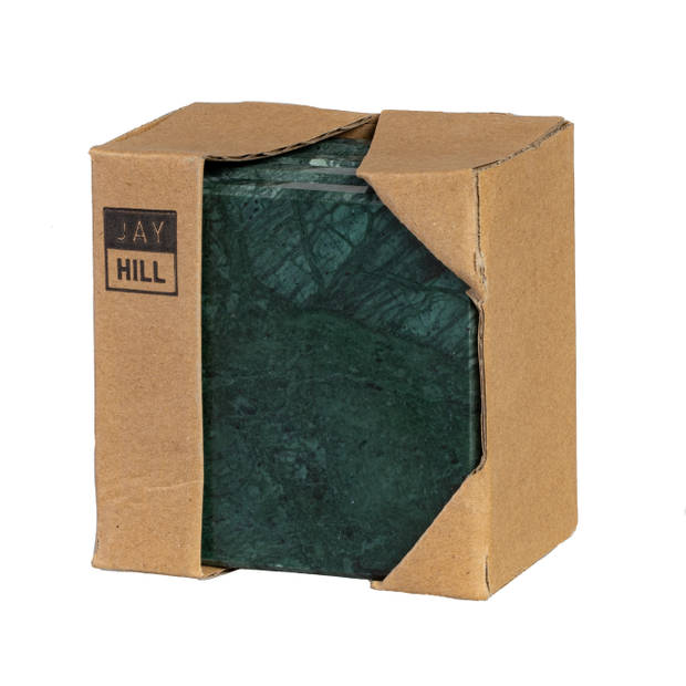 Jay Hill Onderzetters Marmer - Groen - 10 x 10 cm - 4 Stuks