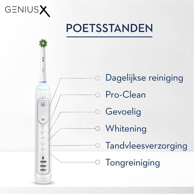 Oral-B elektrische tandenborstel Genius X wit - 6 poetsstanden