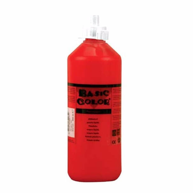 Set van groene, rode blauwe en gele plakkaatverf van 4x 500 ml - Hobbyverf