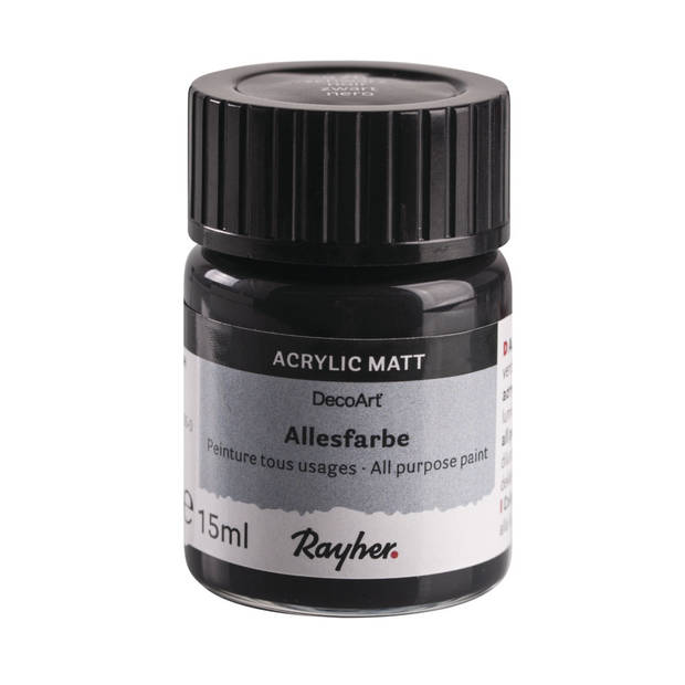 Acrylverf/hobbyverf zwart 15 ml hobby materiaal - Hobbyverf