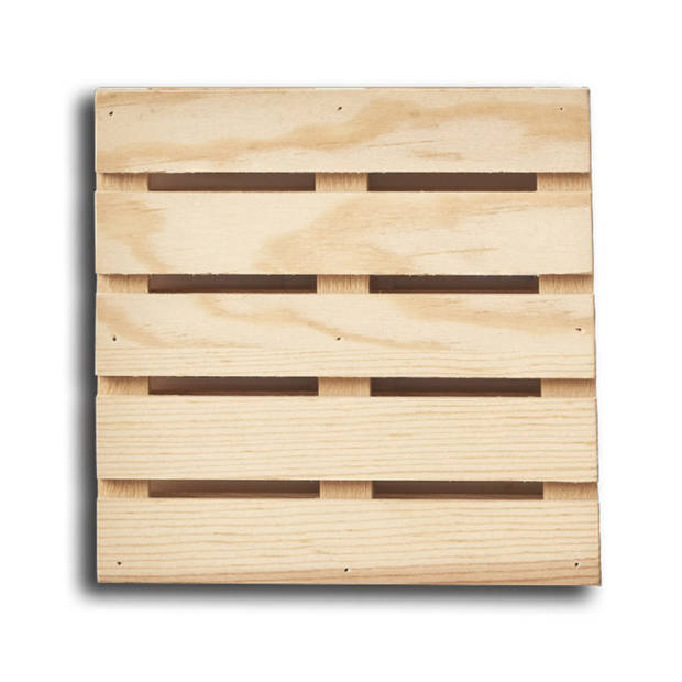 8x Houten pallet onderzetters voor glazen/bekers 10 x 10 cm - Glazenonderzetters