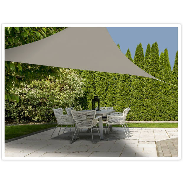 Pro Garden Schaduwdoek/zonnescherm - polyester - zandkleurig - 3 x 3 x 3 meter - Schaduwdoeken