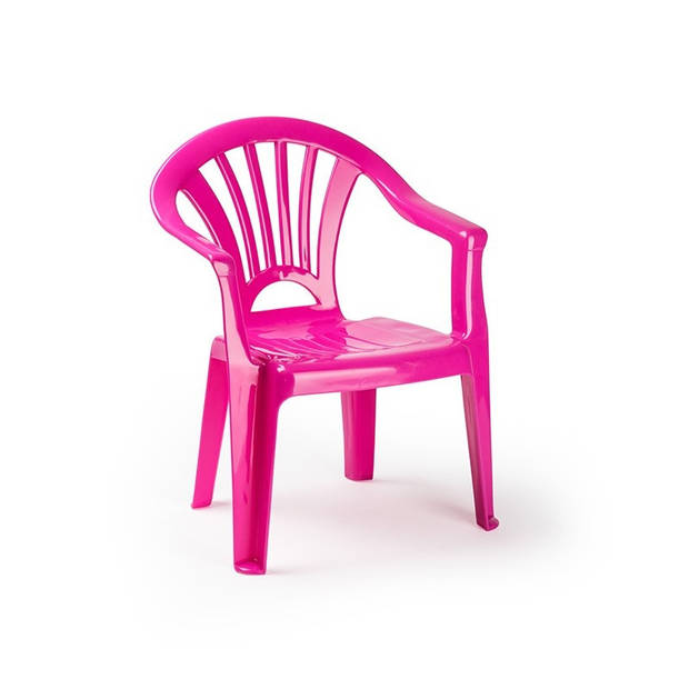 Kunststof kindertuinset tafel met 4 stoelen roze - Kinderstoelen