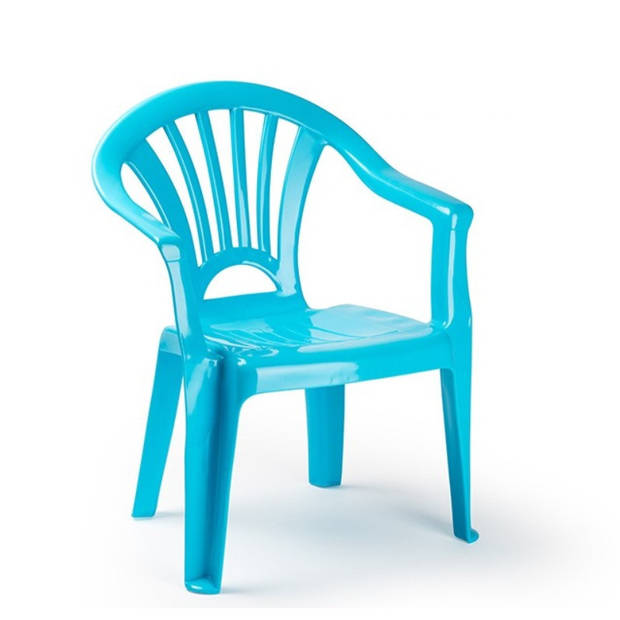 Kunststof kindertuinset tafel met 4 stoelen licht blauw - Kinderstoelen