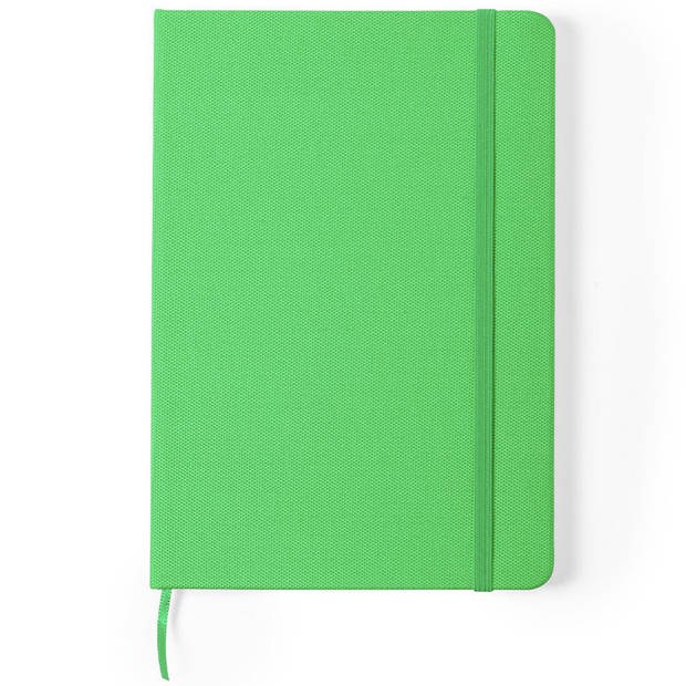 Set van 3x stuks luxe schriftjes/notitieboekjes groen met elastiek A5 formaat - Schriften