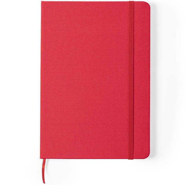 Set van 3x stuks luxe schriftjes/notitieboekjes rood met elastiek A5 formaat - Schriften