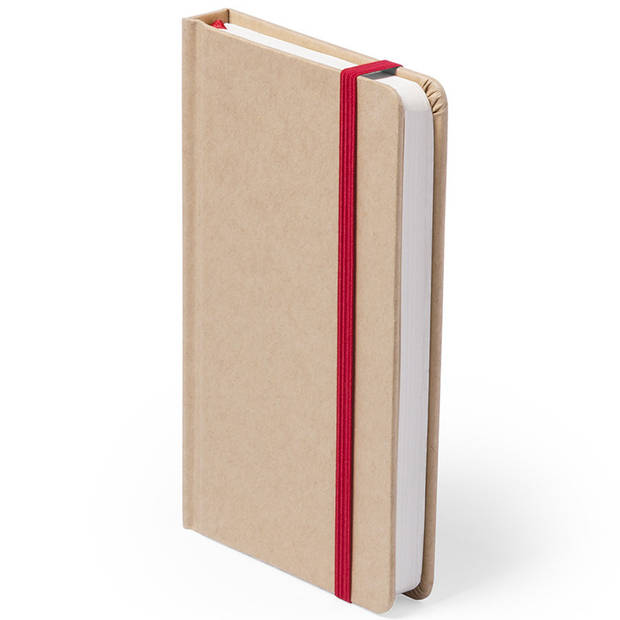 Set van 3x stuks luxe schriftjes/notitieboekjes rood met elastiek A5 formaat - Schriften