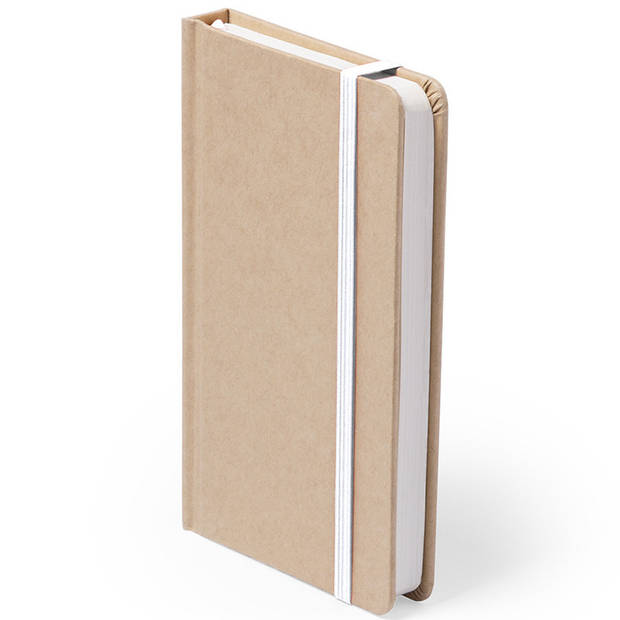 Set van 3x stuks luxe schriftjes/notitieboekjes wit met elastiek A5 formaat - Schriften