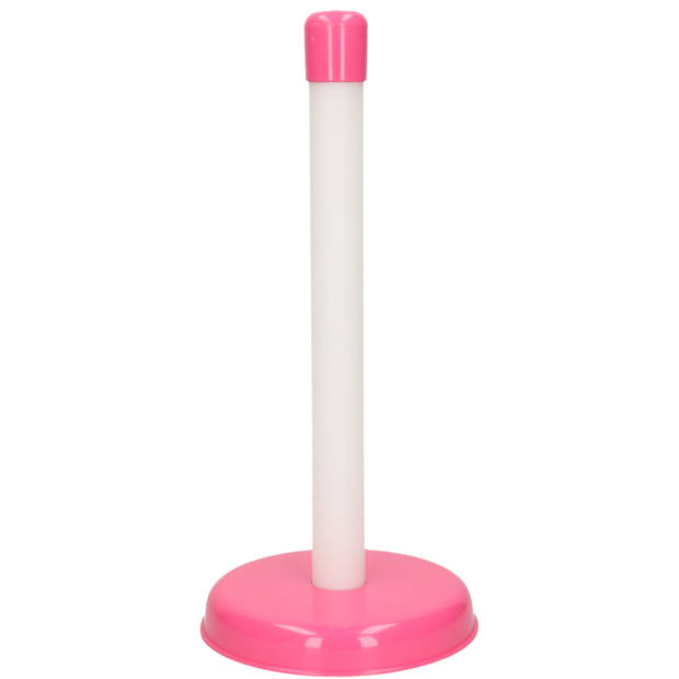 2x Keukenrollen/keukenpapierhouders roze 29 cm - Keukenrolhouders