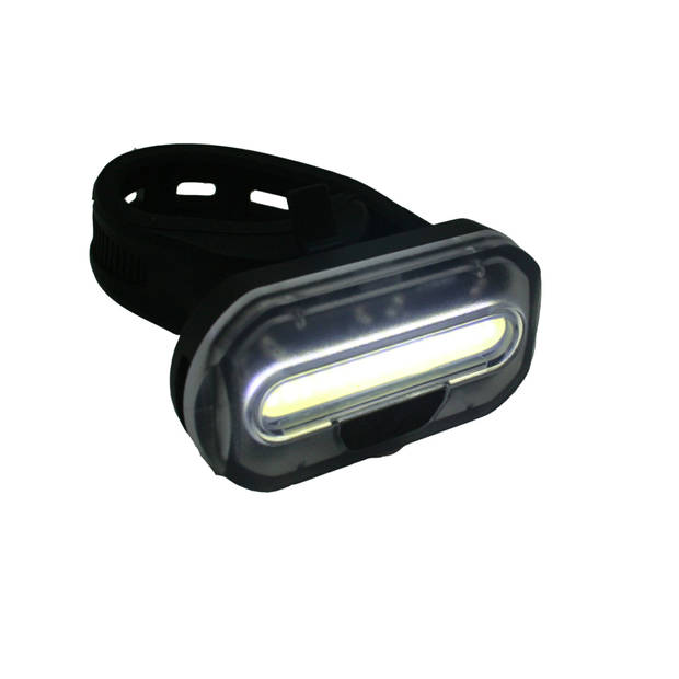 1x Fietsverlichting setje fietskoplamp en achterlicht met 1 heldere COB LED zadelpen / stuur bevestiging - Fietsverlicht