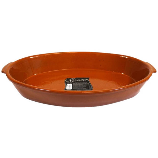 Concorde Tapas ovenschaal/serveerschaal - ovaal - terracotta - 7 liter - 41 x 26 x 7 cm - Snack en tapasschalen