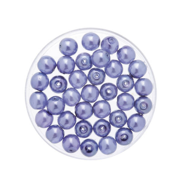 50x stuks sieraden maken Boheemse glaskralen in het transparant lila paars van 6 mm - Hobbykralen