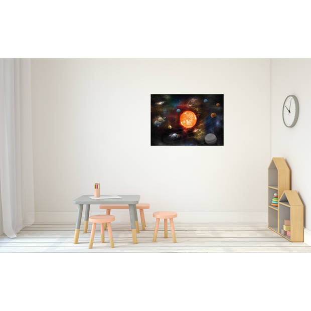 Leerzame melkwegstelsel poster A1 met planeten voor op kinderkamer / school / decoratie 84 x 59 cm - Posters