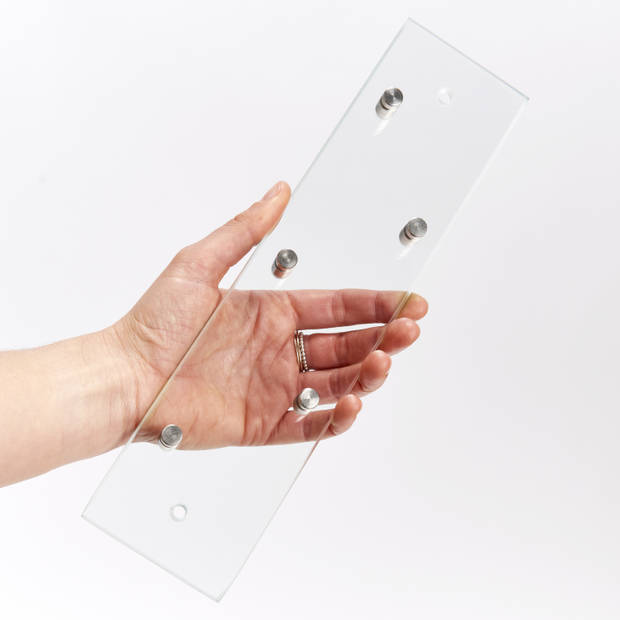 Sleutelrekje rechthoek transparant glas 30 cm - Sleutelkastjes