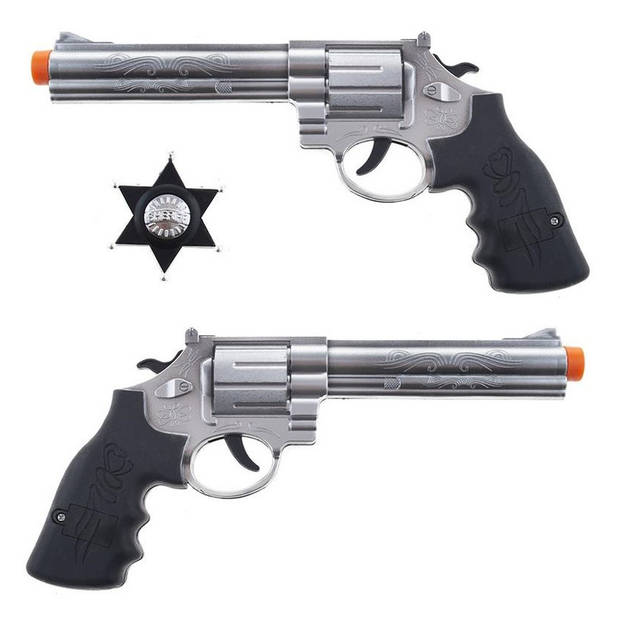 Verkleed speelgoed revolver/pistool met Sheriff ster kunststof - Verkleedattributen