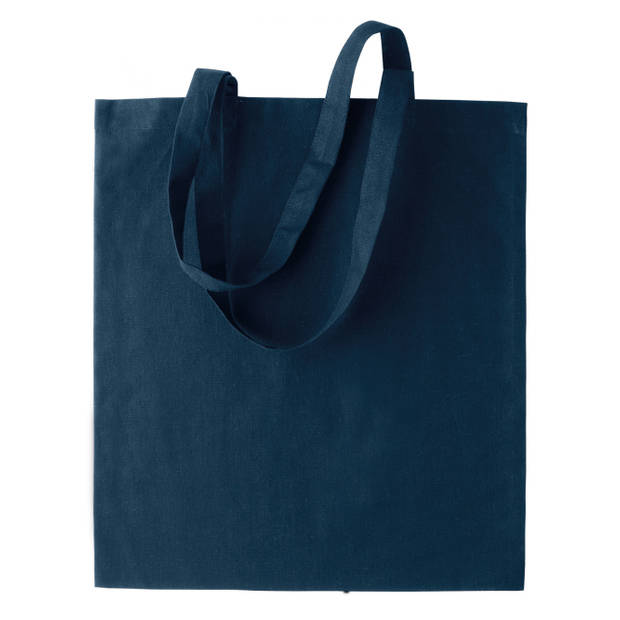 Basic katoenen schoudertasje in het donkerblauw 38 x 42 cm - Schoudertas