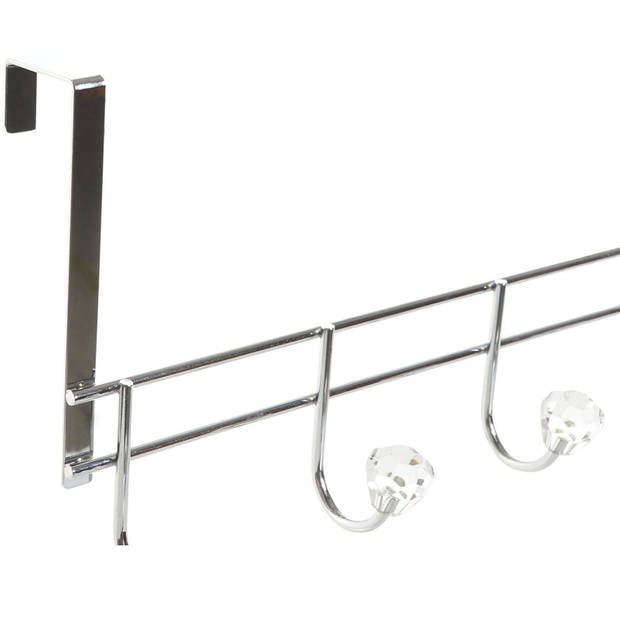 Items Kapstok - deurhanger - zilverkleurig - 5-haaks - 47 cm - Kapstokken