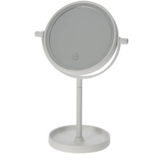 Make-up spiegel wit 2-zijdig met led D15 cm - Make-up spiegeltjes