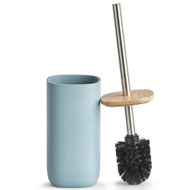 Zeller Toiletborstel met houder - blauw - polyresin - 37 cm - Toiletborstels