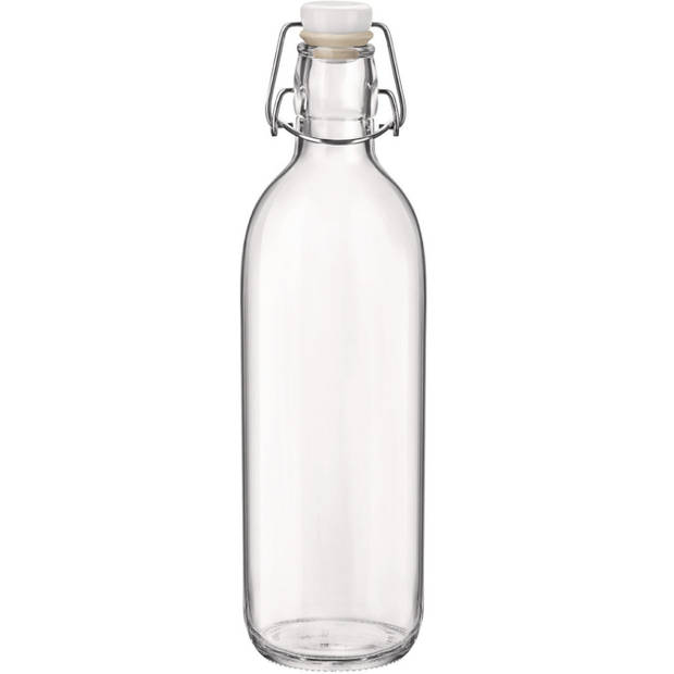 1x Limonadeflessen/waterflessen transparant 1 liter 28 cm - Weckpotten
